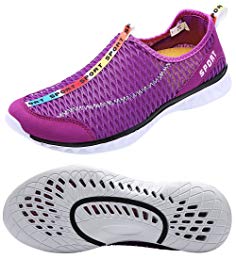 Womens Mens Aqua Water Shoes Quick Drying Slip-on Breathable Mesh Walking Sneakers