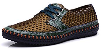 Forucreate Men's Summer Breathable Mesh Casual Walking Shoes Driving Loafers